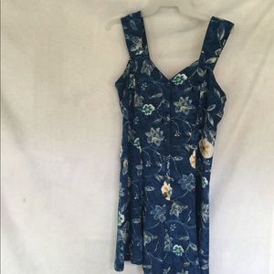 Romper type dress button up front and lace up back